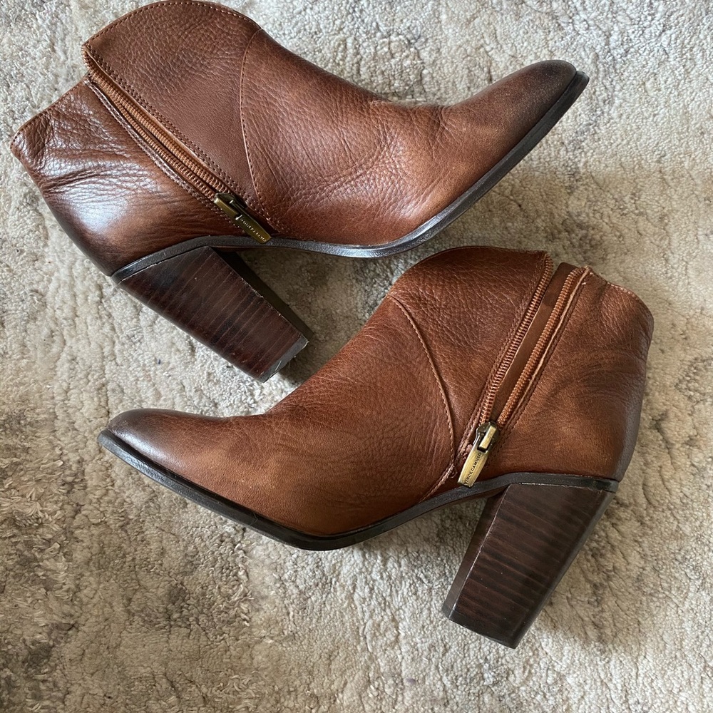 Vince Camuto Franell Leather Booties, Rich Cognac